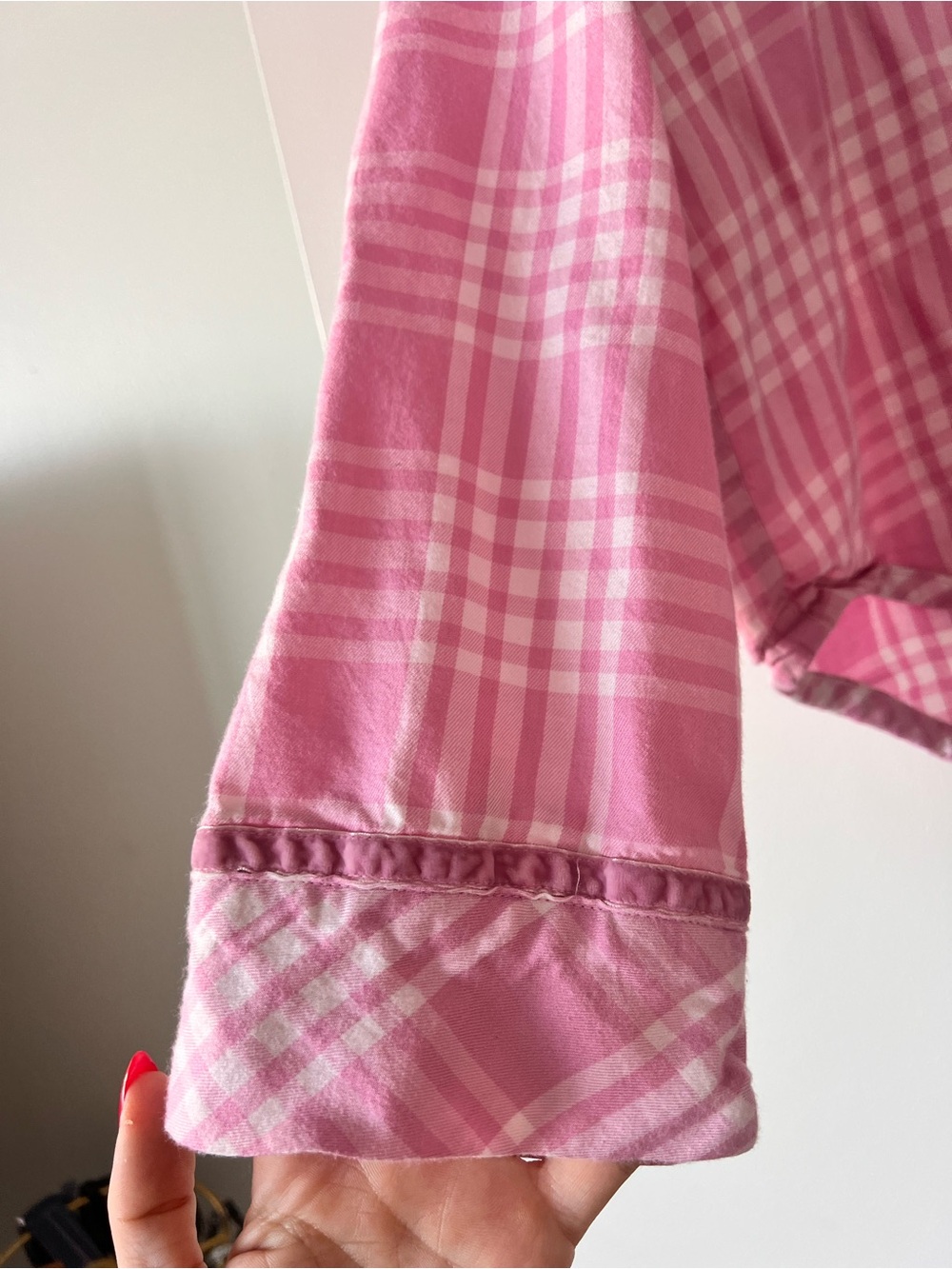 Victoria's Secret PINK Flannel Plaid Pajama Set Pink Size M/L - Picture 8 of 15